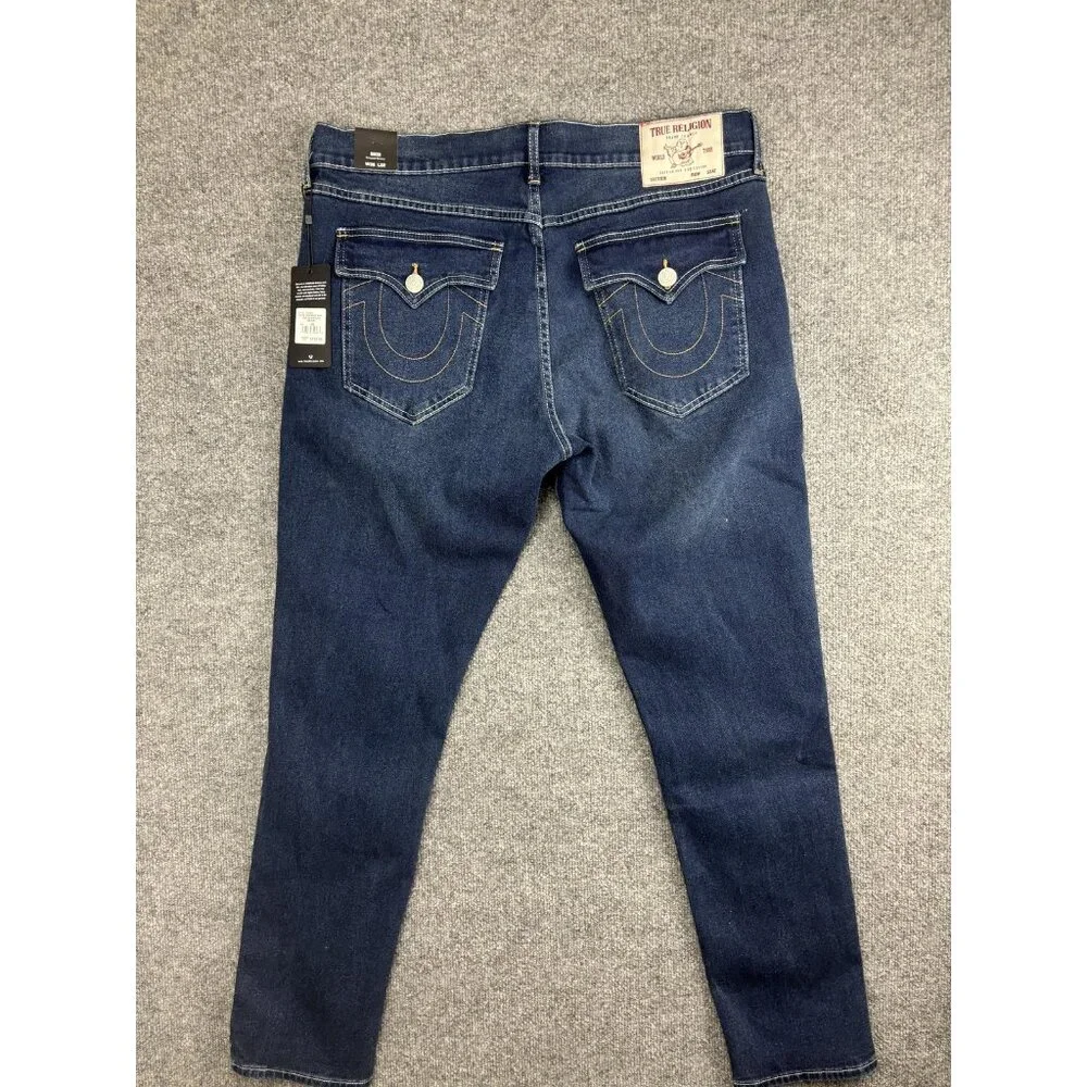 True‎ Religion Rocco Relaxed Skinny Jeans Mens 36x31 Dark Blue Stretch Denim
